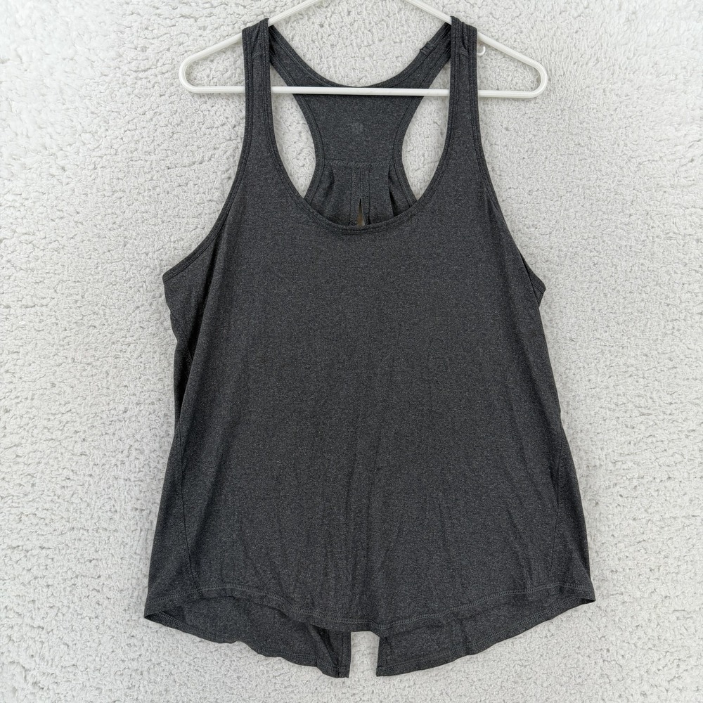 Lululemon Tank Top Womens Large Gray Racerback Split Back Yoga Athletic Workout